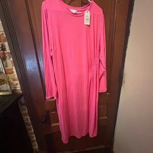 Elegant Pink Long Sleeve Dress